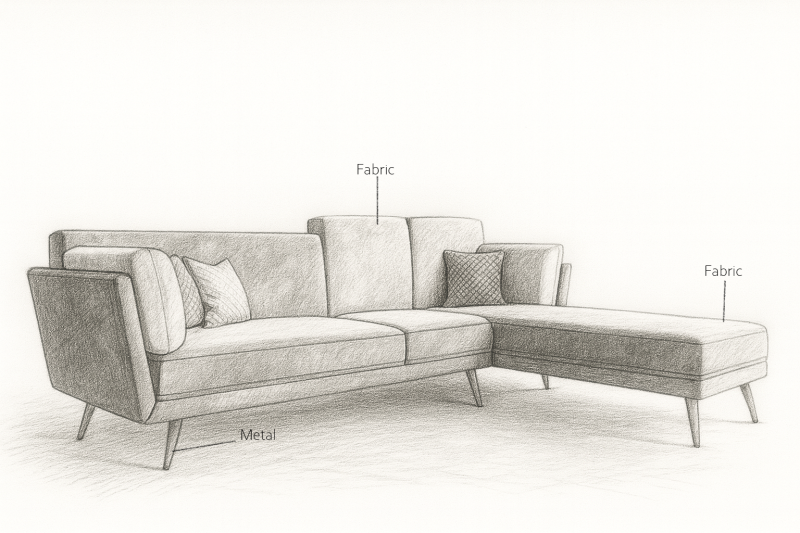 Opovo L-sectional Sofa